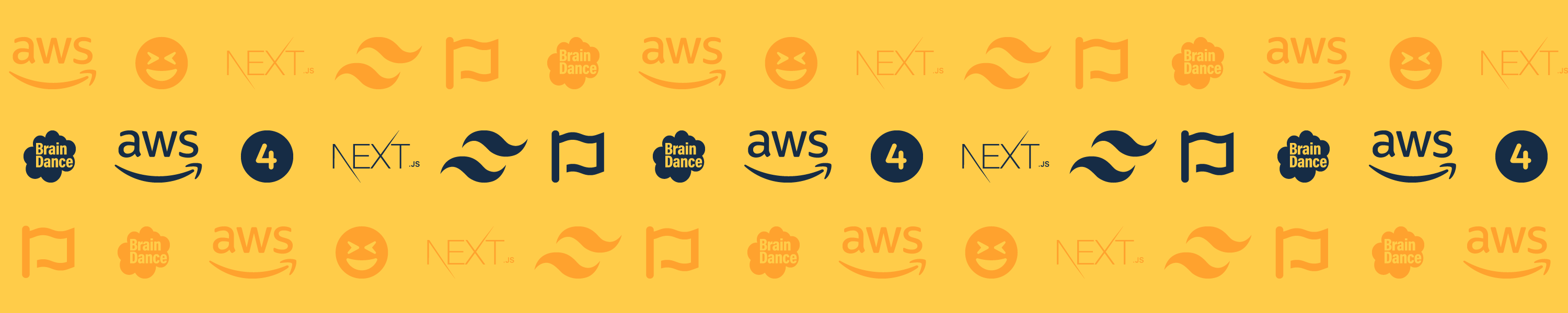Font Awesome, Tailwind, AWS, React and Nextjs logo banner